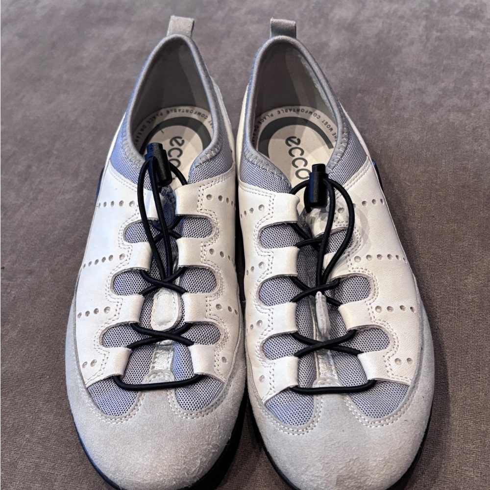 Ecco White and Gray Athletic Shoes for Active Comfort